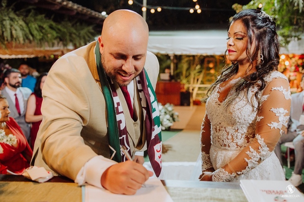 Casamento com homenagem ao Fluminense