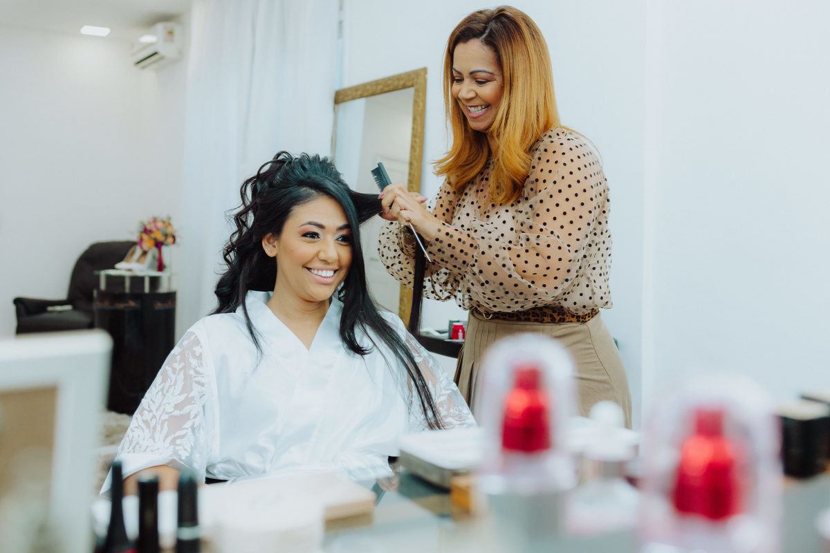 Making Of da noiva no Espaço Monique barcellos em são gonçalo