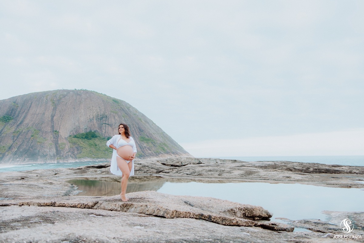 Ensaio de Gestante na Praia de Icaraí em Niterói
