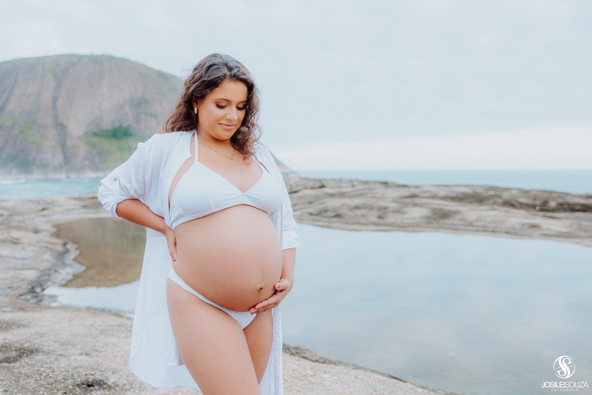 Ensaio de Gestante na Praia de Icaraí em Niterói