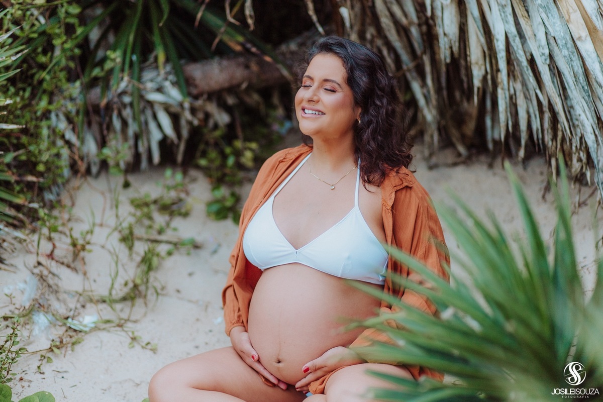 Ensaio de Gestante na Praia de Itaipu em Niterói