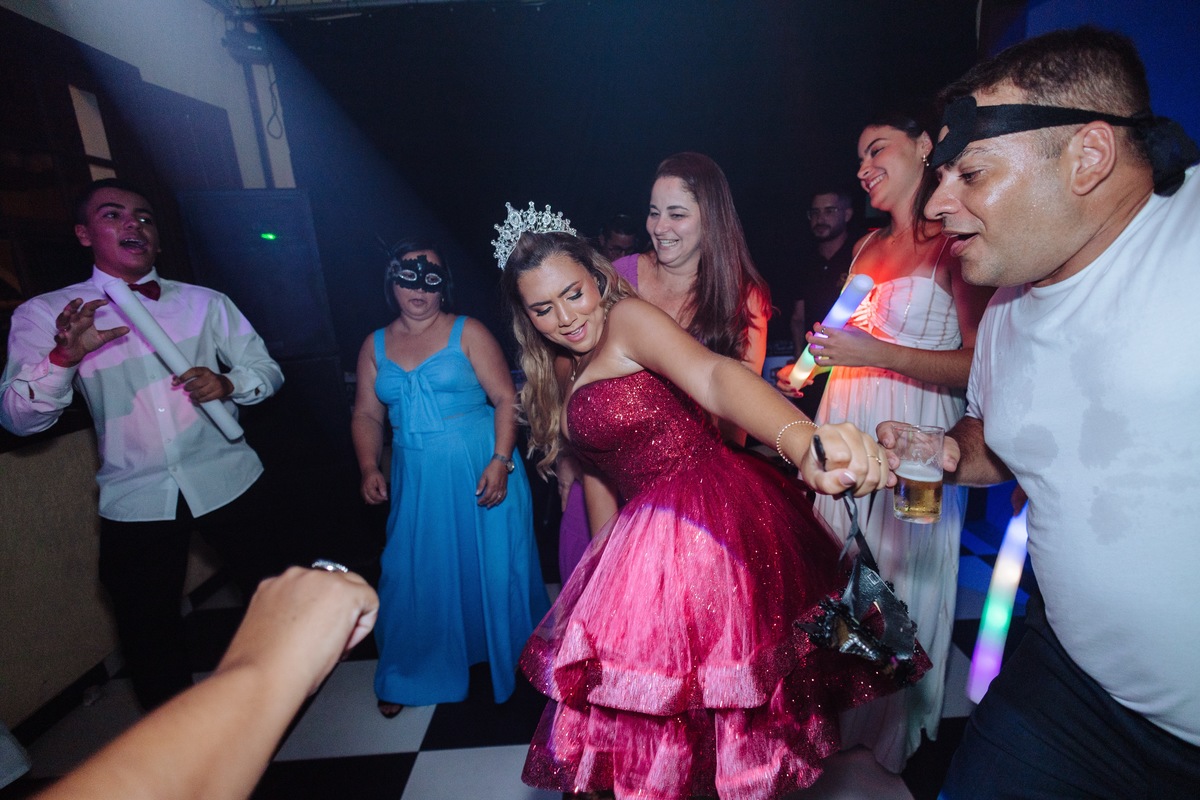 Robô de LED em festa 15 anos