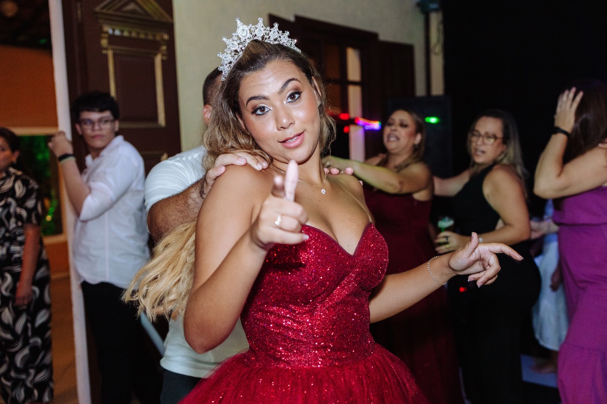 Robô de LED em festa 15 anos