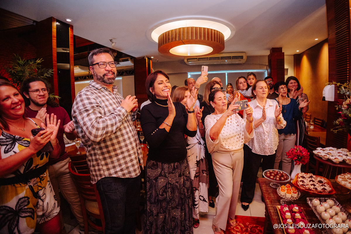 Família reunida no Restaurante Buzin