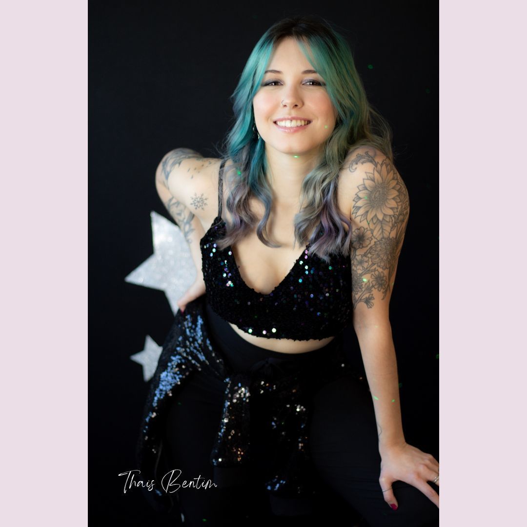 Ensaio Aniversário 
Discoteca, estrelas, paetê