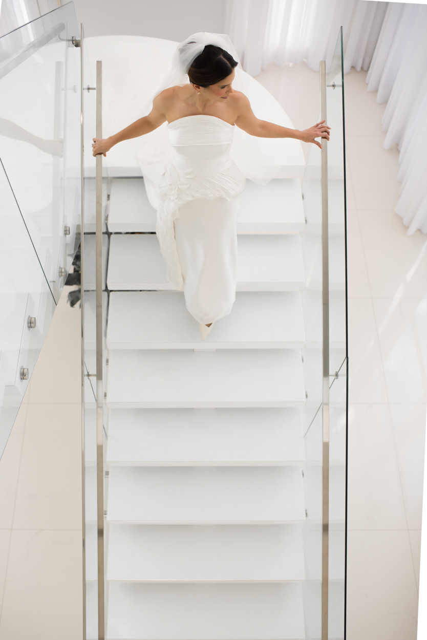 Retrato artístico da noiva em casamento de luxo