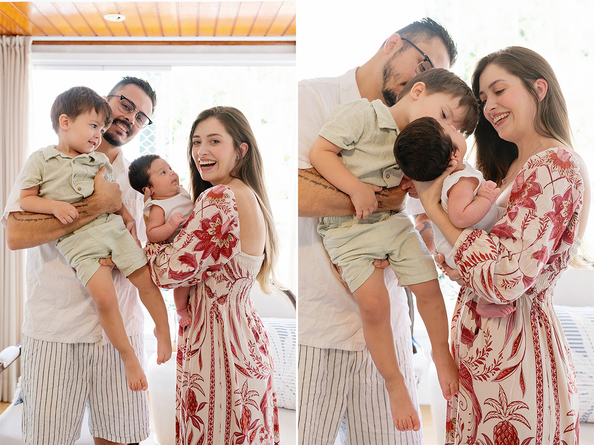 Ensaio Newborn Natural afetivo em domicilio com a familia