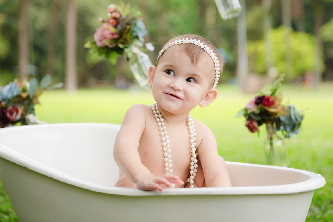 Ensaio de 1 ano na banheira no Parque