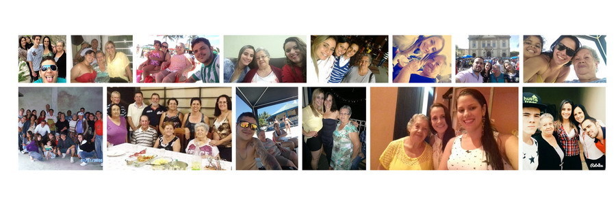 álbum de família com fotos digitais coloridas