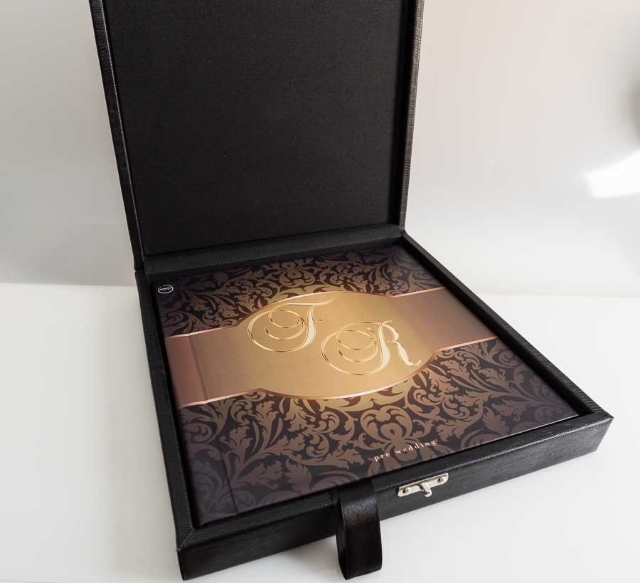 estojo em courino e album de casamento pre wedding em Santo Andre SP