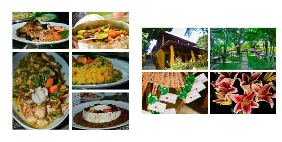 Decoração e alimentação, álbum de bodas de quarenta anos 