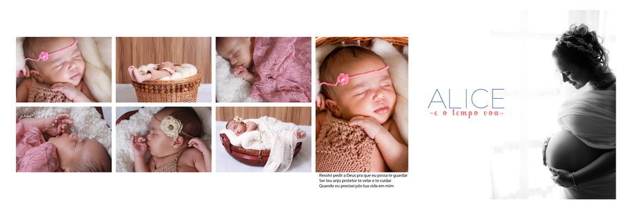 álbum de criança tem página de abertura com gravidez da mãe