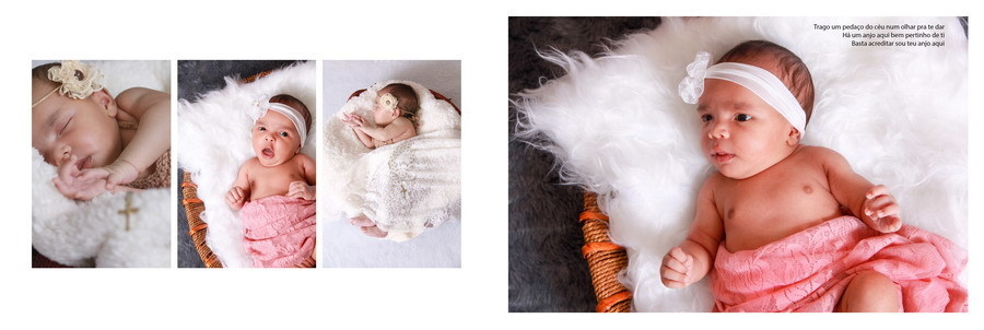 álbum de criança da Alice começa com as fotos de new born