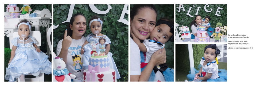 álbum de criança da Alice festa primeiro ano