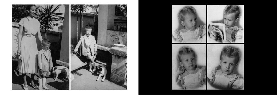 álbum com fotos restauradas da infância do Homero