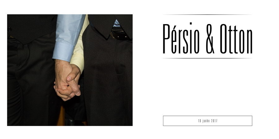 Página de abertura do álbum de fotos de casamento Persio & Otton