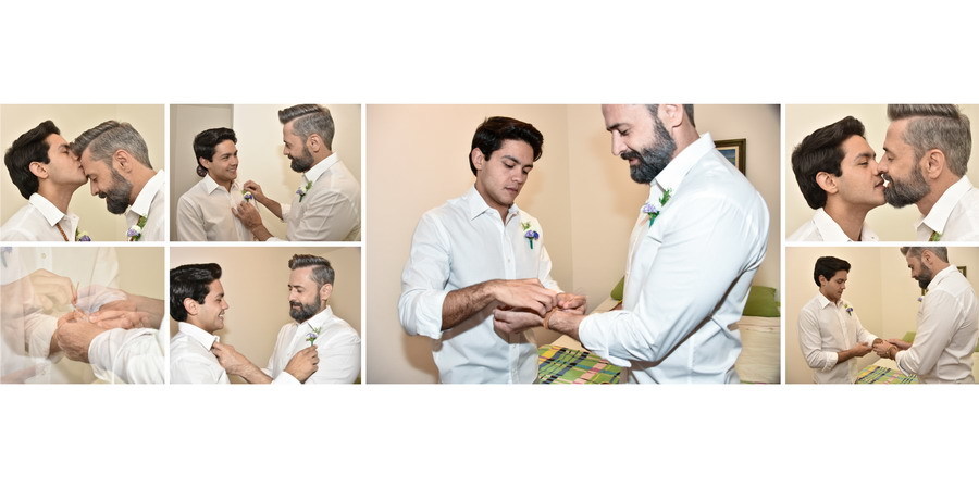 Troca de alianças entre Persio e Otton no álbum de casamento