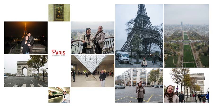 album de viagem pagina da cidade de paris na frança album de fotos Vilma Mario Mundo por Clovis Augusto com a marca Mundareu Albuns Santo Andre SP 