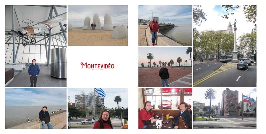 album de viagem pagina da cidade de montevideo no uruguai album de fotos Vilma Mario Mundo por Clovis Augusto com a marca Mundareu Albuns Santo Andre SP 