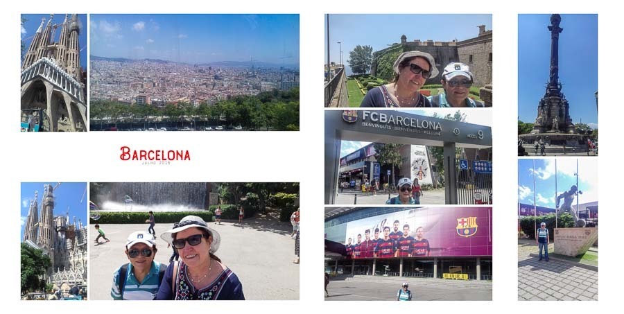 pagina do album de viagem da cidade de barcelona na espanha album de fotos Vilma Mario Mundo por Clovis Augusto com a marca Mundareu Albuns Santo Andre SP 