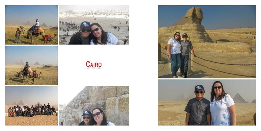pagina do album de viagem da cidade do Cairo no egito album de fotos Vilma Mario Mundo por Clovis Augusto com a marca Mundareu Albuns Santo Andre SP 