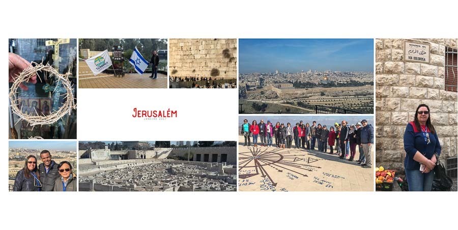 pagina do album de viagem da cidade de jerusalem em Israel album de fotos Vilma Mario Mundo por Clovis Augusto com a marca Mundareu Albuns Santo Andre SP 