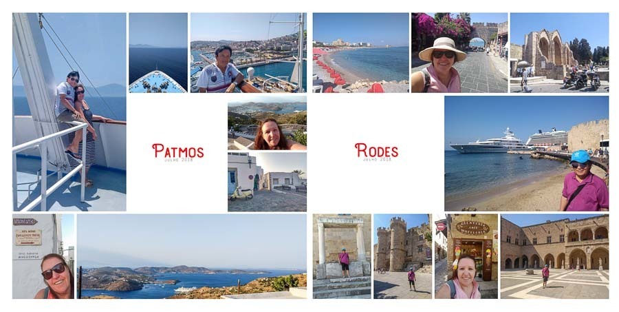 pagina do album de viagem das cidades da grecia Patmos e Rodes album de fotos Vilma Mario Mundo por Clovis Augusto com a marca Mundareu Albuns Santo Andre SP 