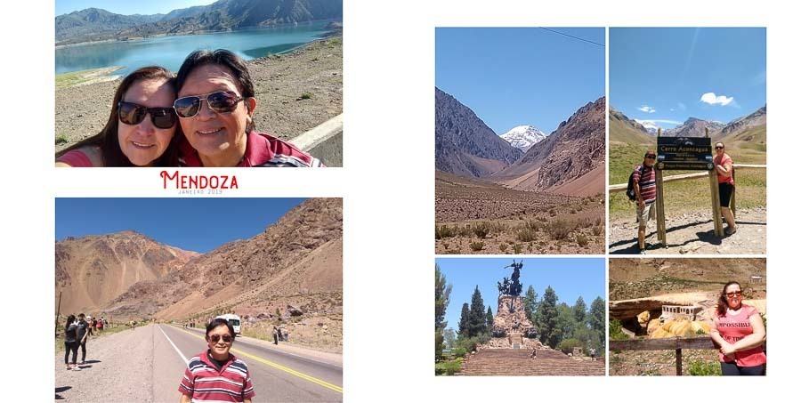 pagina do album de viagem do casal vilma e mario da cidade de Mendoza na argentina album de fotos Vilma Mario Mundo por Clovis Augusto com a marca Mundareu Albuns Santo Andre SP 