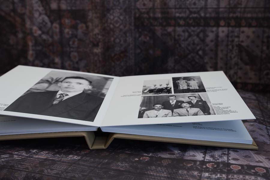 album de fotos bons tempos, abertura panoramica, São Paulo, SP, Capa de couro, gravação laser, fotos restauradas, por Clovis Augusto, mundareu albuns