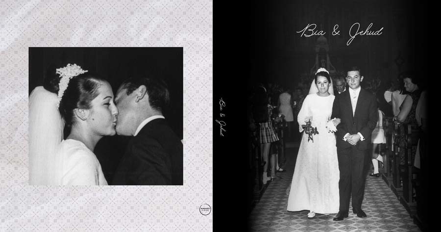 capa, contra capa e lombada do album de casamento em preto e branco por clovis augusto mundareu albuns
