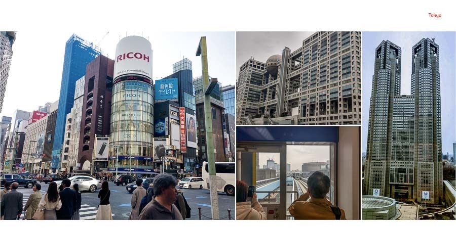 album de viagem aberto com as fotos de toquio no japao com abertura panoramica capa escolhida para iolanda são paulo sp album de fotos por Clovis Augusto com a marca Mundareu Albuns