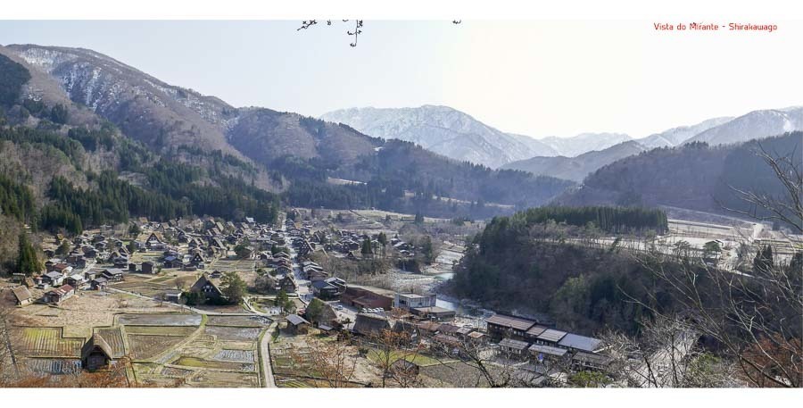 paginas do album de viagem japao aberto com as fotos da antigas vila japonesa de shirakawago panoramica para iolanda são paulo sp album de fotos por Clovis Augusto com a marca Mundareu Albuns