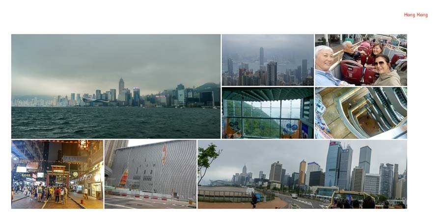 paginas do album de viagem aberto com as fotos de hong kong e macau na china com abertura panoramica capa escolhida para iolanda são paulo sp album de fotos por Clovis Augusto com a marca Mundareu Albuns