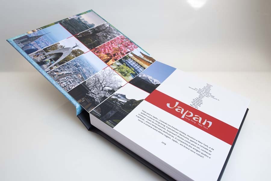 pagina de abertura do album de viagem para o japao com abertura panoramica capa escolhida para iolanda são paulo sp album de fotos por Clovis Augusto com a marca Mundareu Albuns