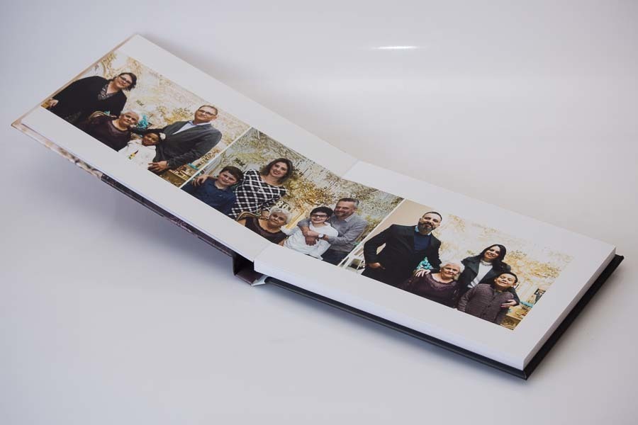 paginas com os filhos no album de aniversario de 80 anos da iracema Santo Andre SP album de fotos por Clovis Augusto com a marca Mundareu Albuns