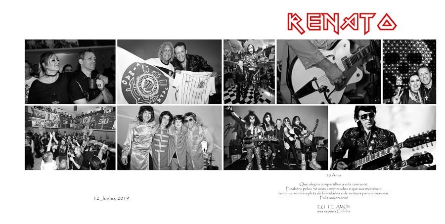 paginas de abertura do album de aniversario Renato 50 anos Sao Paulo SP album de fotos por Clovis Augusto

