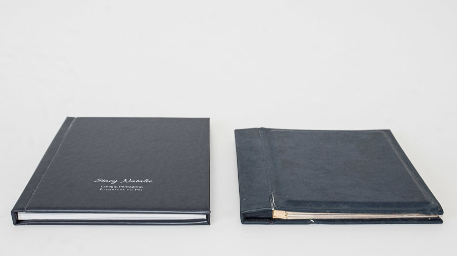 foto comparando os dois albuns original e restaurado album infantil Stacy formatura do pre sao paulo SP album de crianças abertura panoramica album de fotos de familia album personalizado por clovis Augusto mundareu albuns