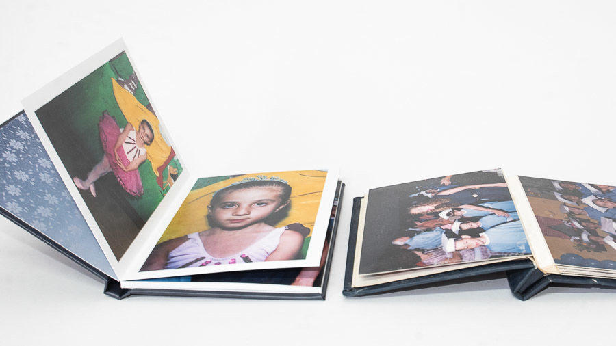 foto para compar os dois albuns original e restaurado album infantil Stacy formatura do pre sao paulo SP album de crianças abertura panoramica album de fotos de familia album personalizado por clovis Augusto