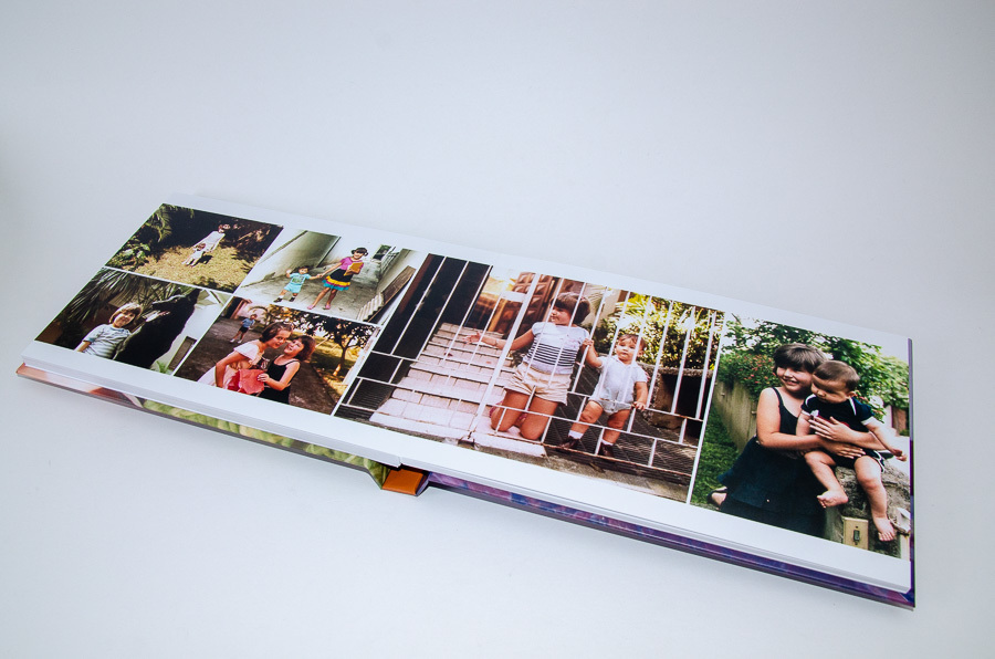 foto do album aberto mostrando fotos restauradas dos anos 80 no album de familia sheila santo andre SP album de fotos restauradas por clovis augusto