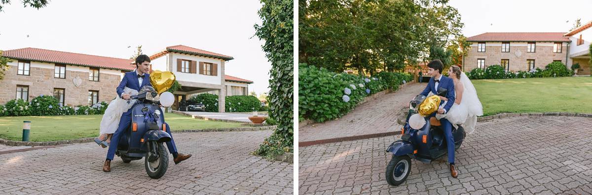 noivos vao de vespa