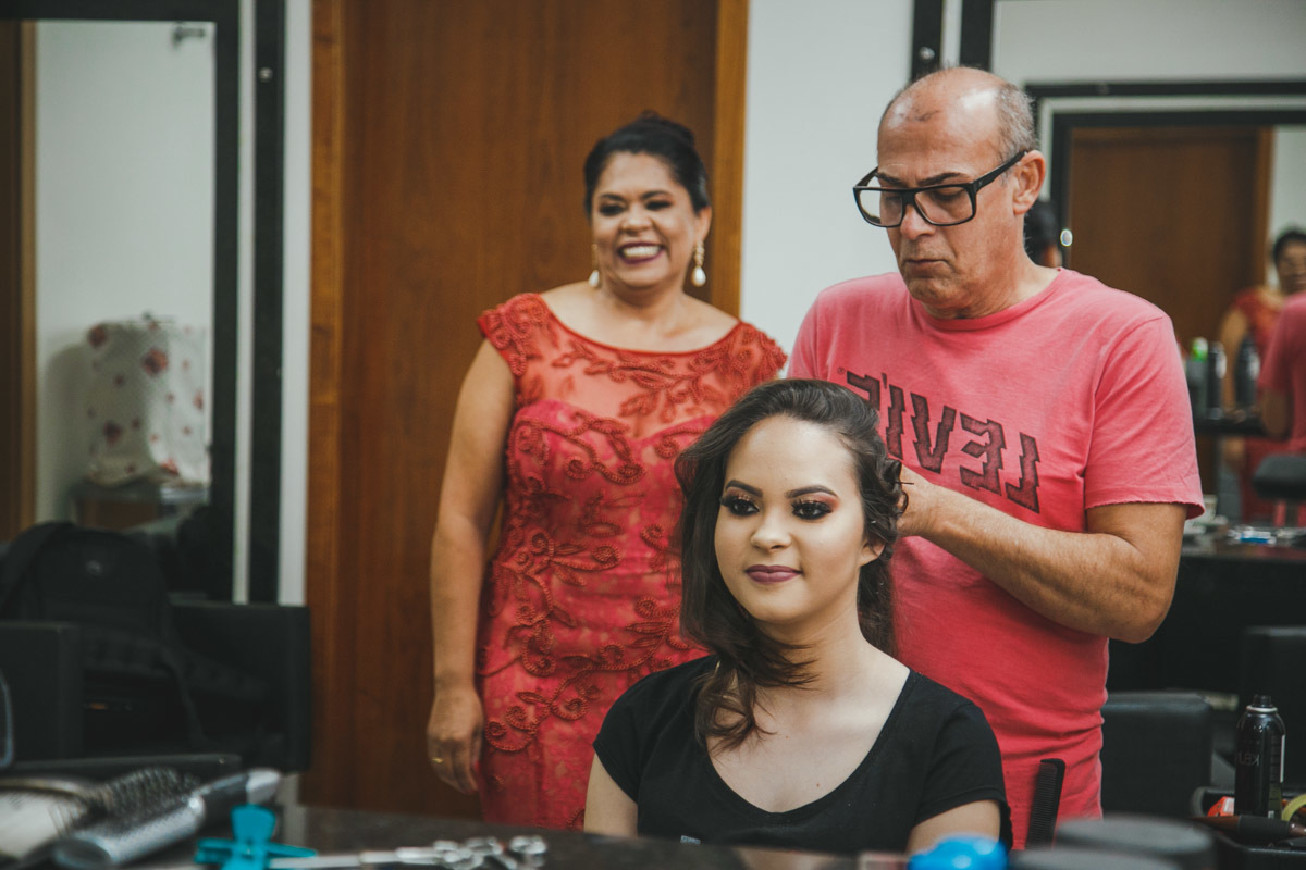 Laysa no making of, com sua mãe