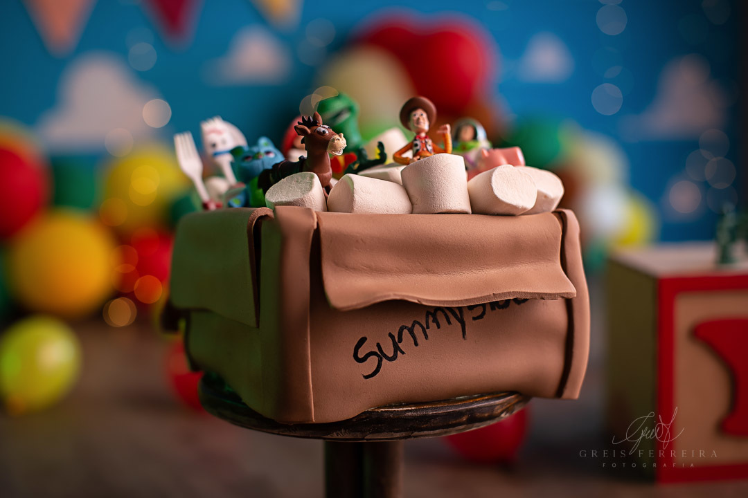 smash the cake toy story ensaio de aniversario de bebe de 1 ano