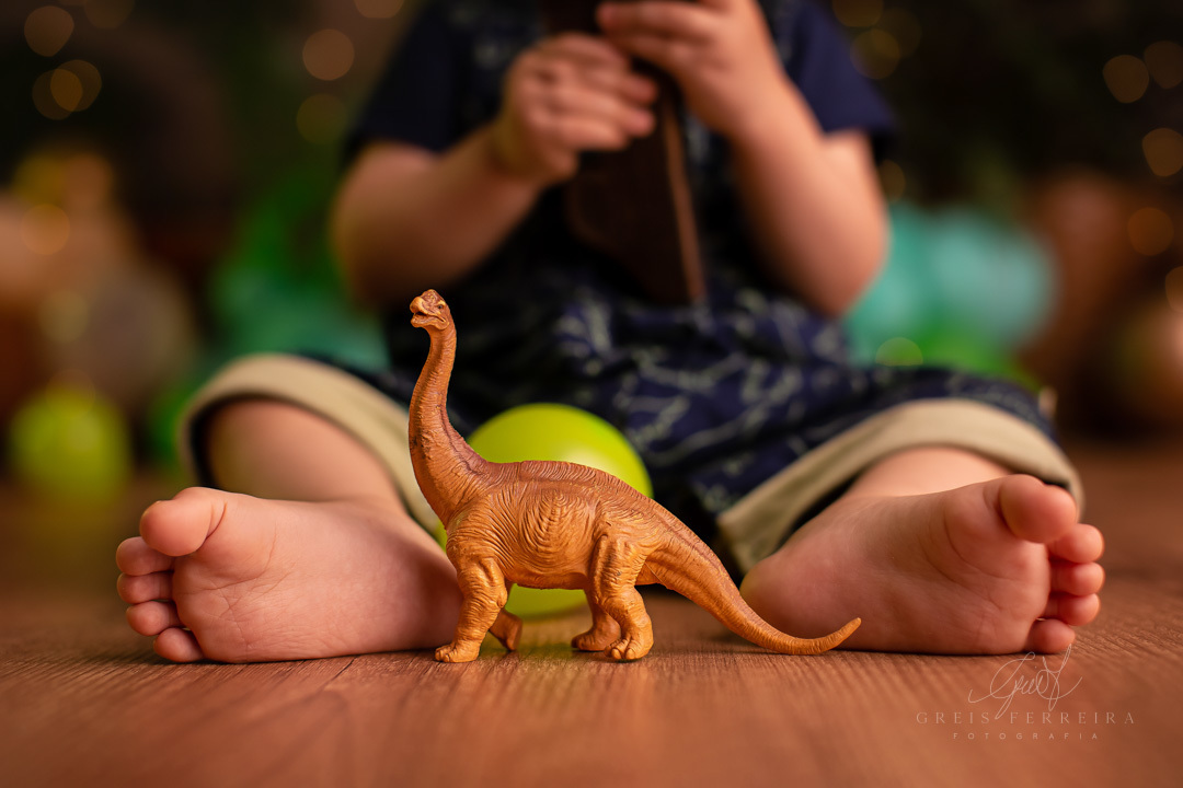 bebe sentado com um dinossauro entre as pernas 