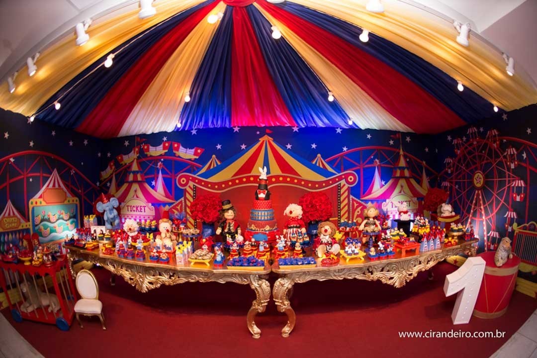 festa de aniversario de bebe menino de 1 ano com tema circo buffet letsgo pampulha
