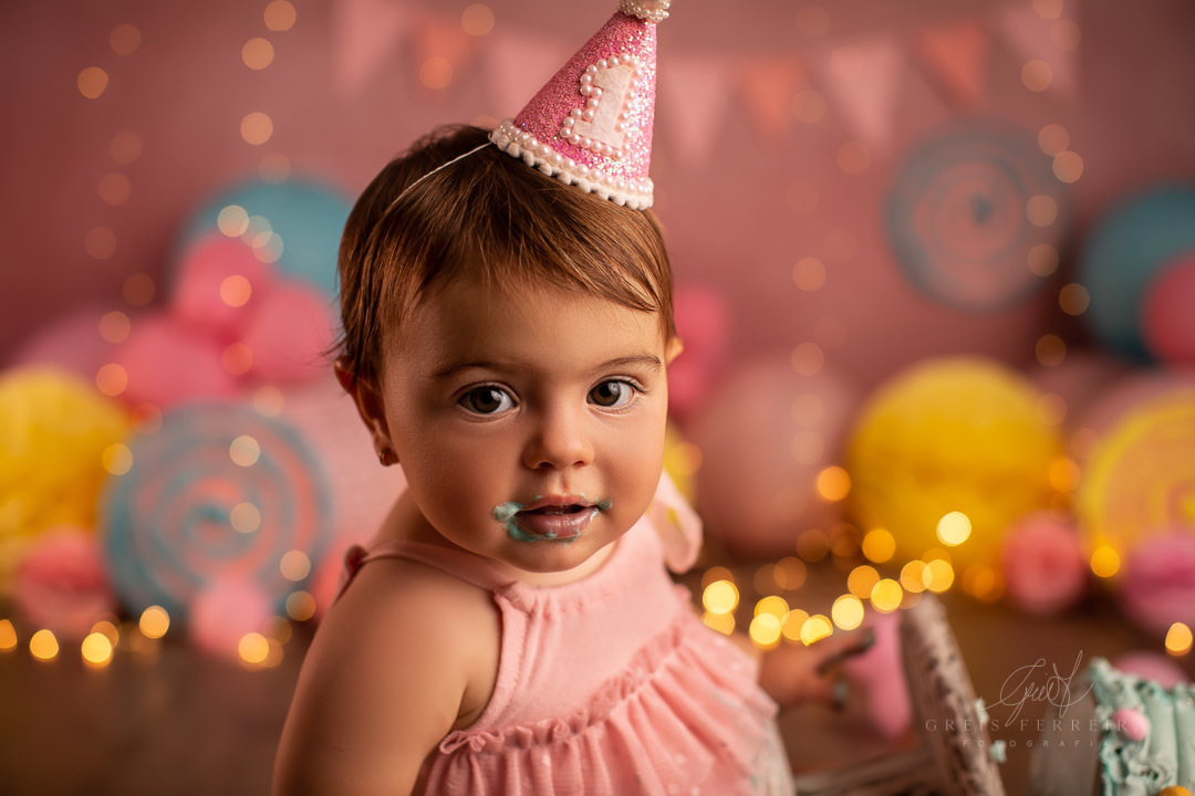 Smash the Cake de Pirulito ensaio de aniversario bebe 1 ano 12 meses