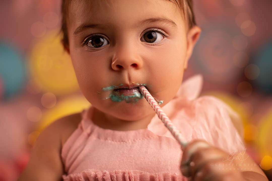 Smash the Cake de Pirulito ensaio de aniversario bebe 1 ano 12 meses