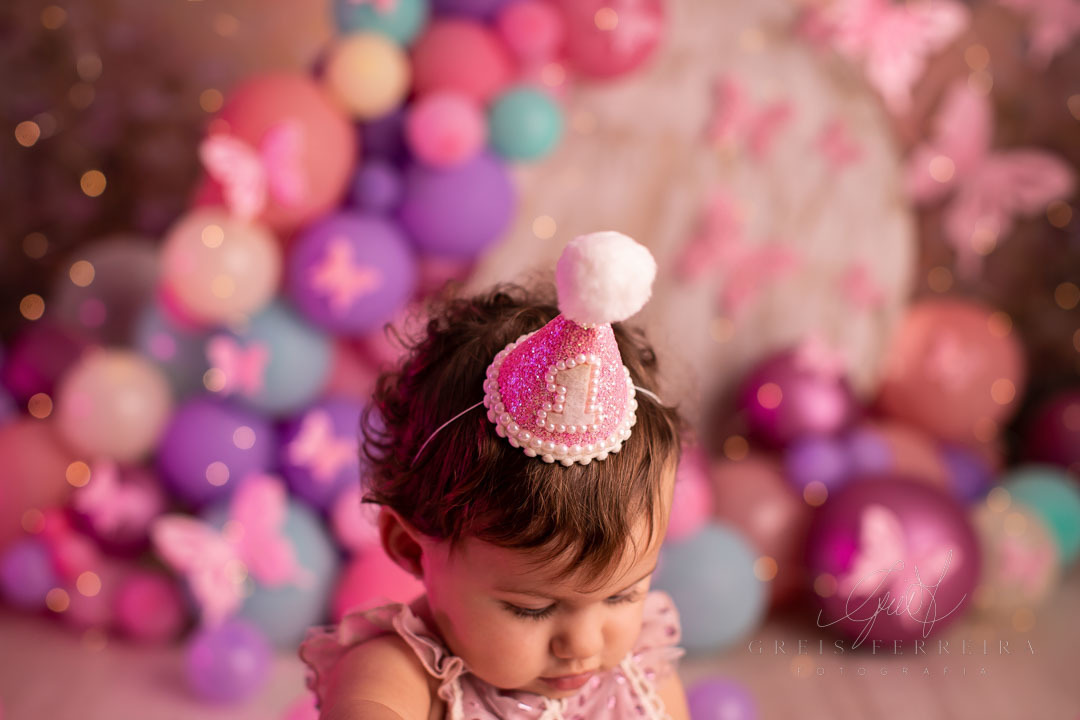 smash the cake borboleta com bebe