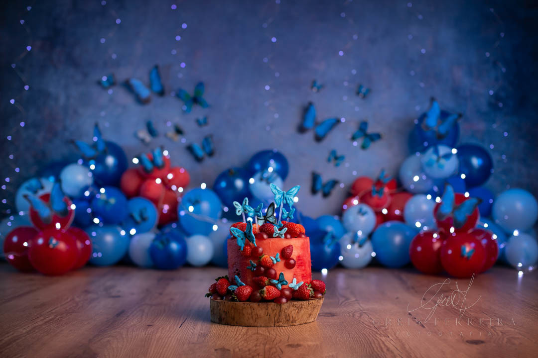 smash the cake fruit borboleta com bolo de melancia