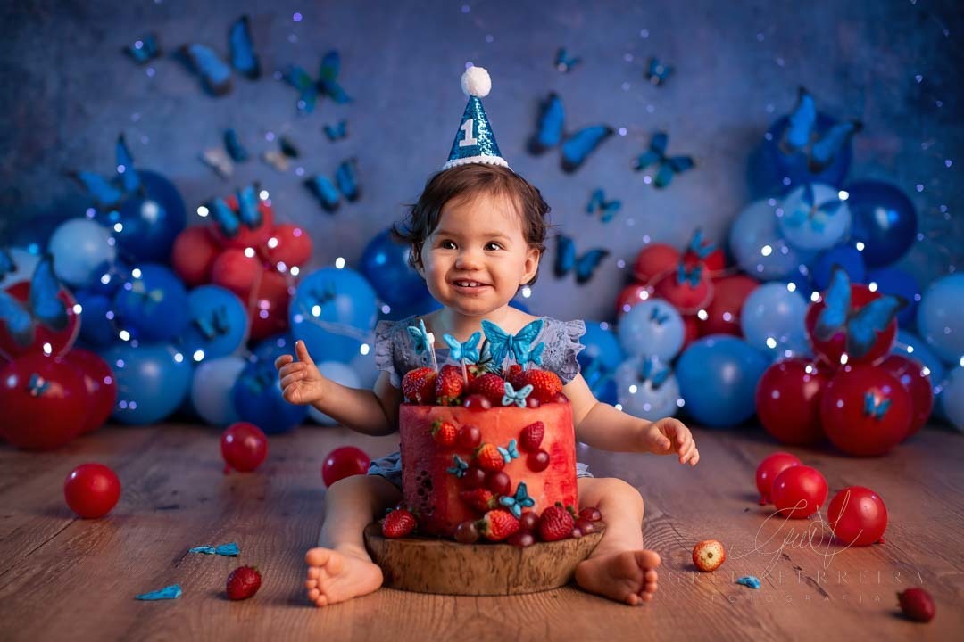 smash the cake fruit borboleta com bolo de melancia