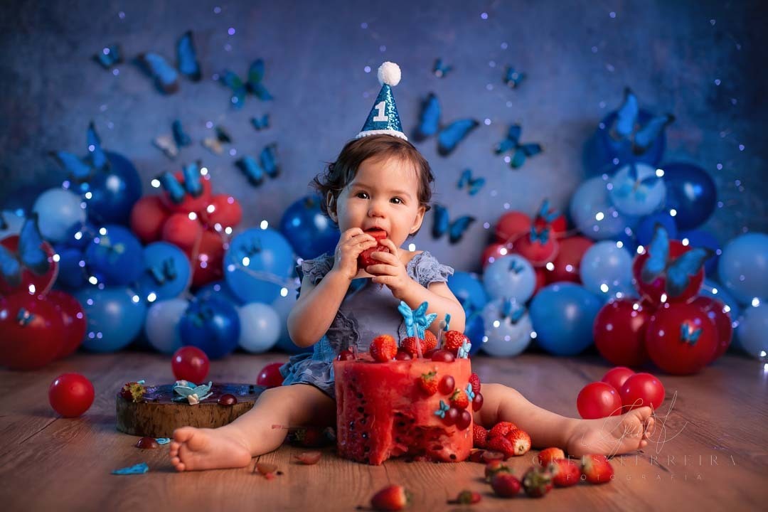 smash the cake fruit borboleta com bolo de melancia